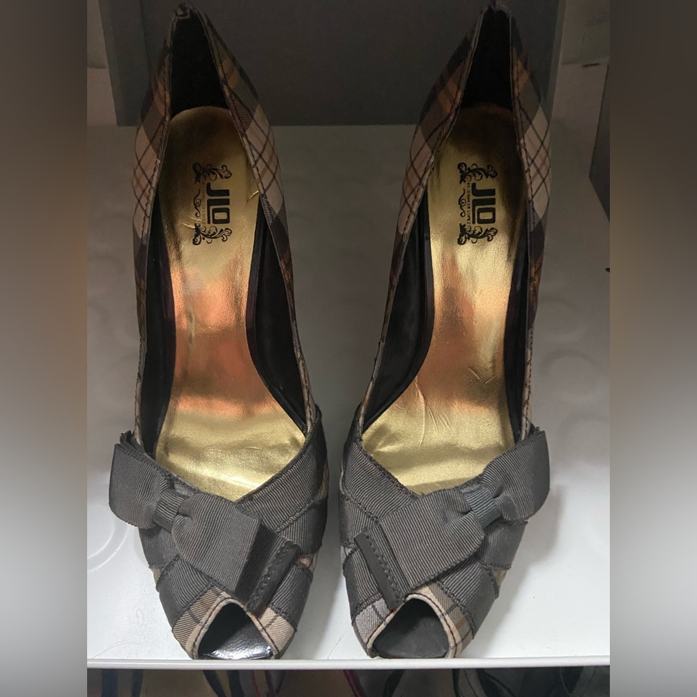 Brown Tartan JLo Stiletto Heals